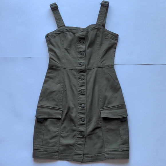 XS Mini Military A-line Dress H&M - Picture 1 of 9